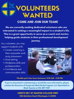 Support student success by volunteering with us!

Join us in empowering our students through mentorship, career coaching, and support. Together, we can help shape the next generation of professionals right here in our community

#wearecrsm