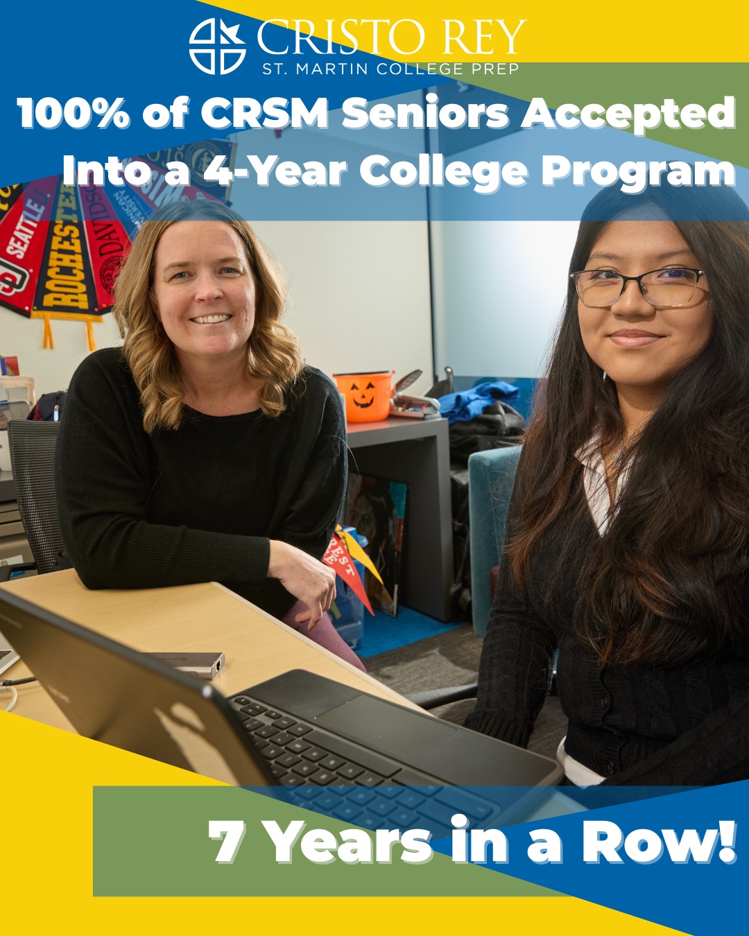🎓✨ 100% ACCEPTED✨🎓

We’re proud to share that 100% of our CRSM seniors have been accepted into a 4-year college or university for the 7th year in a row!

This milestone reflects the hard work of our students, the dedication of our educators, and the strength of a community that believes in college access and success. The future is bright, and our seniors are ready to shine! 💙💛