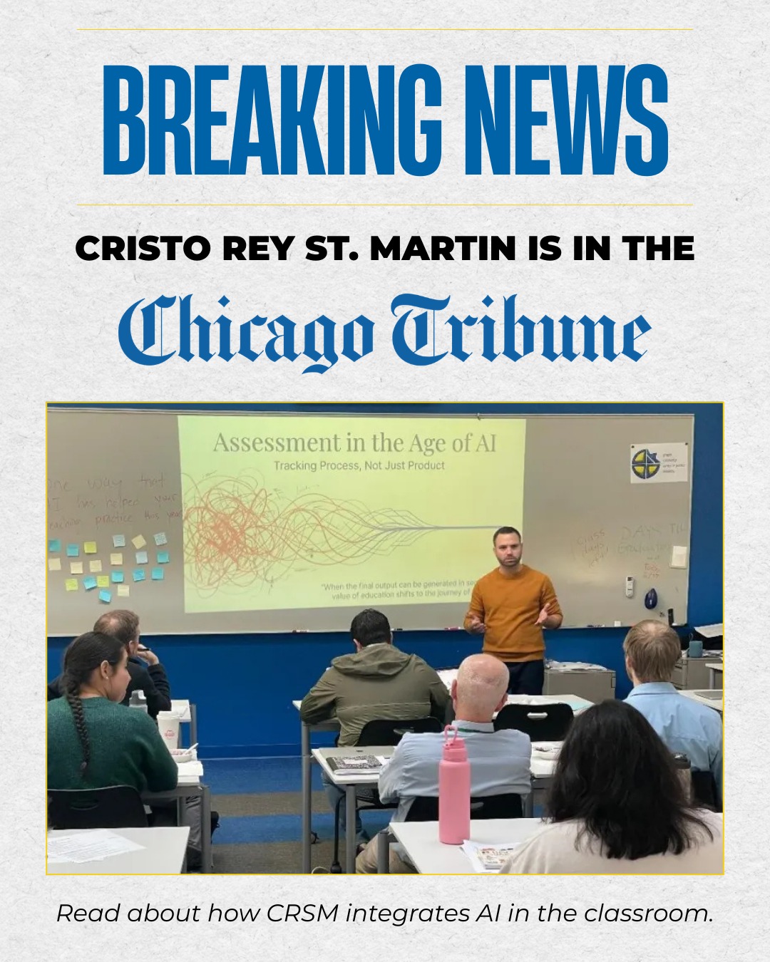 📰 BREAKING NEWS 📰
Cristo Rey St. Martin College Prep is featured in the @chicagotribune !
Our innovative work integrating Artificial Intelligence into the classroom and Corporate Work Study Program is being recognized for preparing students for college, career, and the future.
From strengthening writing skills and critical thinking to applying AI in real-world workplace settings, CRSM is leading the way in responsible, ethical AI integration. We are proud of our educators and students who are embracing technology as a tool for growth, not a shortcut.
Read the full article through the link in our bio to see how we’re shaping the future of education.