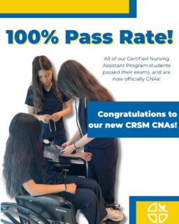 🎉 100% PASS RATE! 🎉

Every CRSM student who participated in our CNA program this past summer passed the CNA competency exam (INACE) and is now officially a CNA! 🩺💙💛

With statewide historical pass-rate averages typically between 75% and 82%, our students continue to demonstrate what they can accomplish when talent, hard work, opportunity, and support come together.

A huge THANK YOU to @dominicanu for partnering with us to make this incredible opportunity possible for our students. 

Please help us celebrate our newest CRSM CNAs! We are so proud of you! 

100% pass rate. Way to represent CRSM!

#weareCRSM #CNAs #CertifiedNursingAssistant #HealthcareCareers  #DominicanUniversity