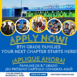 🚨 APPLICATIONS ARE OPEN! 🚨
Future Class of 2031, this is your moment. At Cristo Rey St. Martin, you'll earn a quality college-prep education AND real-world work experience with top companies, all rooted in faith, service, and the belief that every student is called to something greater.
Apply today!
#WeAreCRSM #ApplyNow #Waukegan #CollegeBound