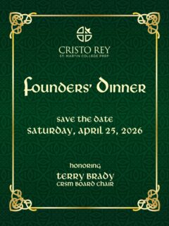 ☘️ Save the Date for Founders’ Dinner 2026 ☘️ 

📅 Saturday, April 25, 2026

Join us as we celebrate our mission, our community, and our founders—honoring Terry Brady, CRSM Board Chair.